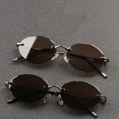 Frameless Oval Style Anti Fatigue Sunglasses