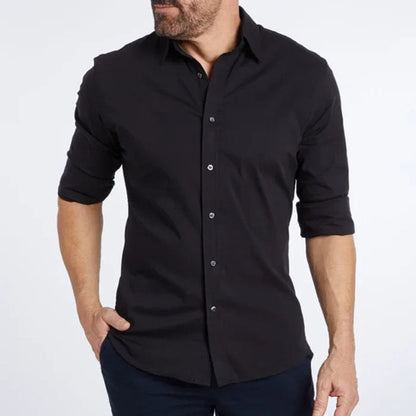 Chemise à manches longues avec fermeture éclair et boutons pour homme