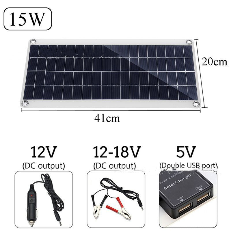 Outdoor Charging Polysilicon Battery Dual USB Interface Solar Panel