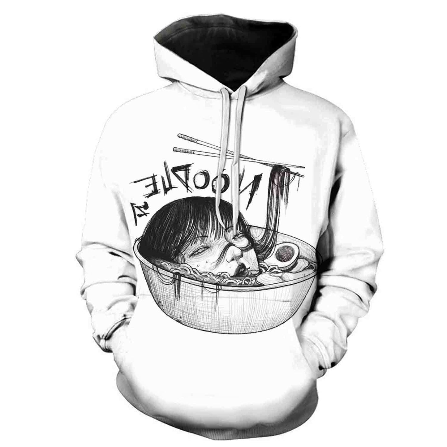 Skull 3D Digital Printing Hooded Long-sleeved Sweater