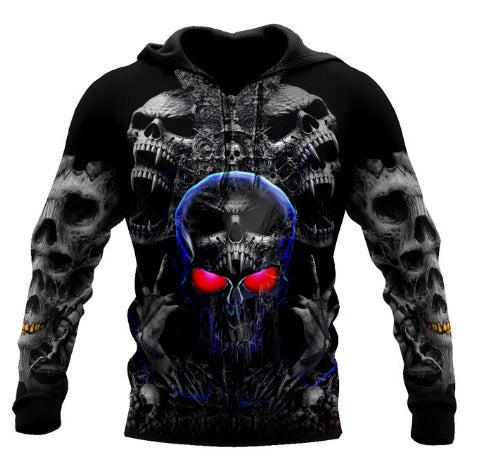 3D Printing Skull Pattern Men's Hoodie