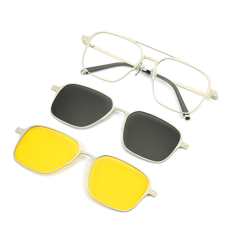 UV-Schutz Sonnenbrille Magnetische Saugnapf Set Spiegel Myopie Rahmen Polarisierte