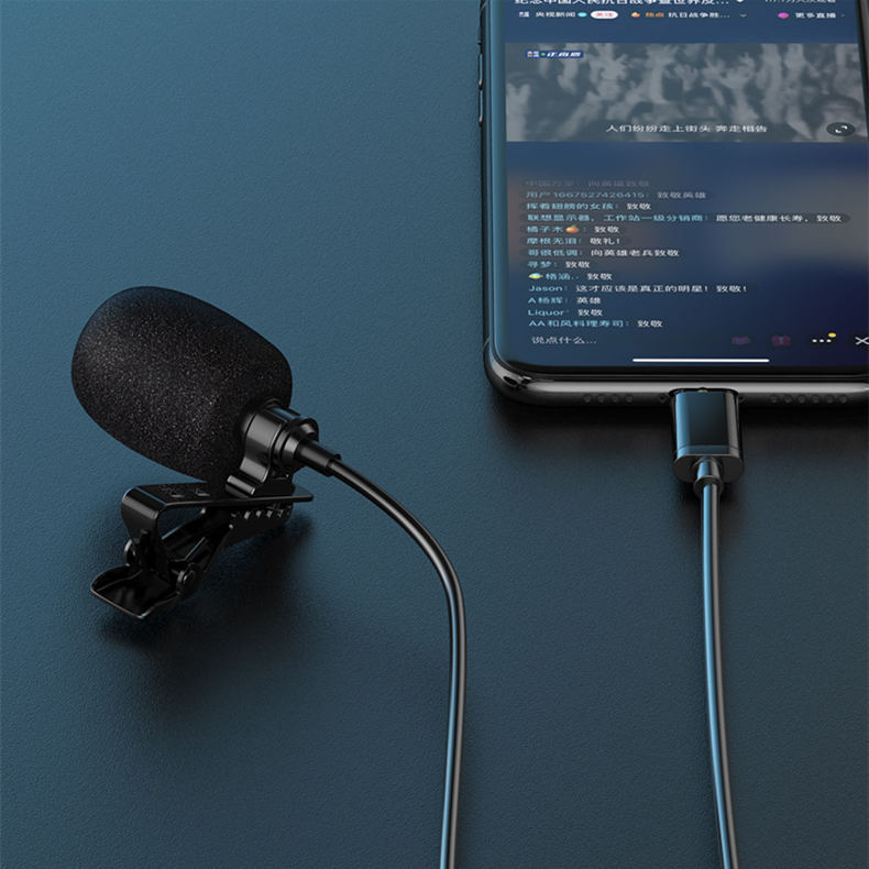 Lavalier Microphone Monitor Line Video Live Mini Interview Recording Equipment