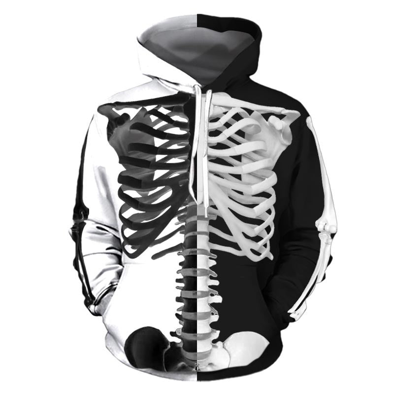 Sweat-shirt imprimé en 3D avec tête de mort