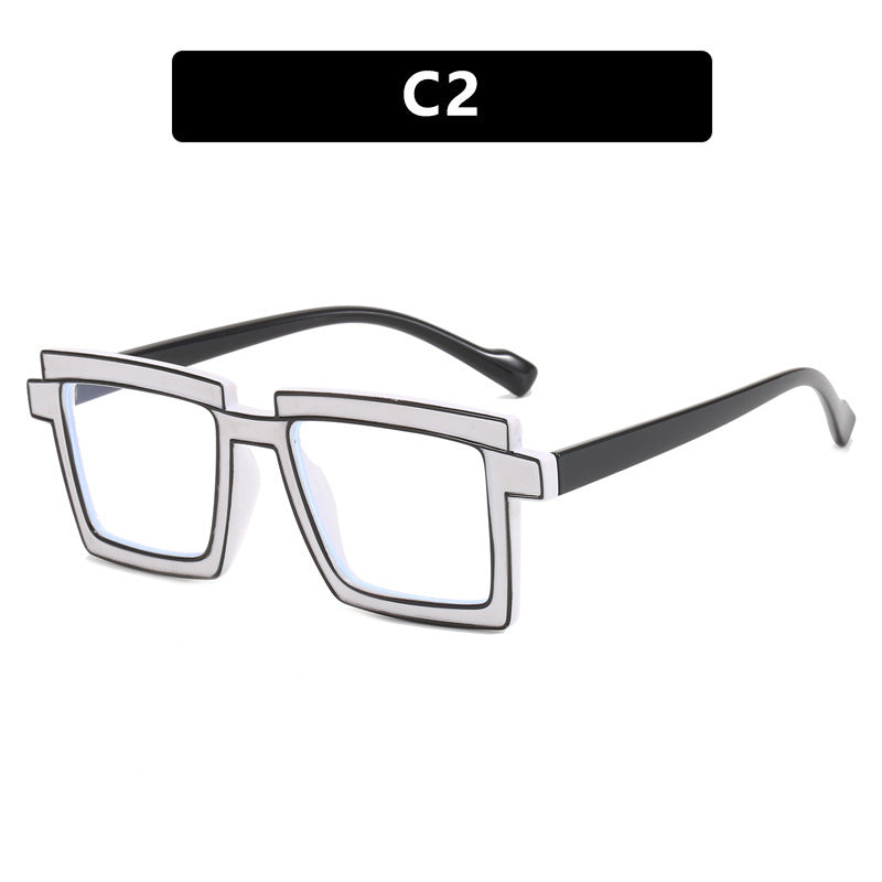 Quadratic Plain Ins Square Anti-Blue Ray TR90 Glasses