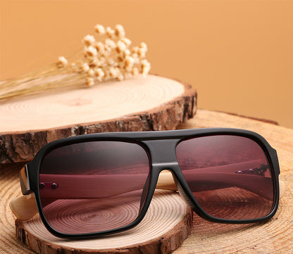 Wooden square sunglasses