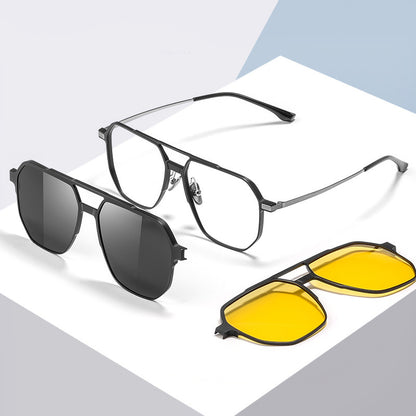 Sonnenbrille mit großem Rahmen aus Aluminium-Magnesium-Set mit polarisierendem Spiegel