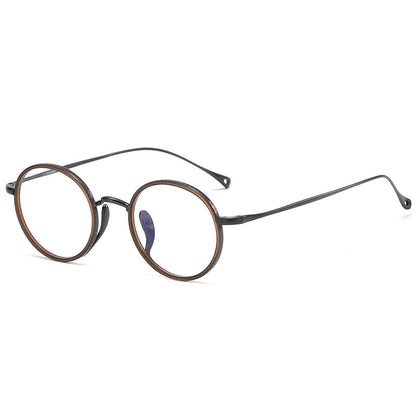 Pure Titanium Retro Round Glasses Frame