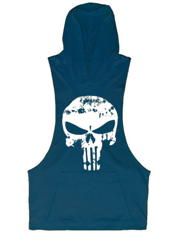 Tanktop mit Totenkopf-Motiv und Kapuze