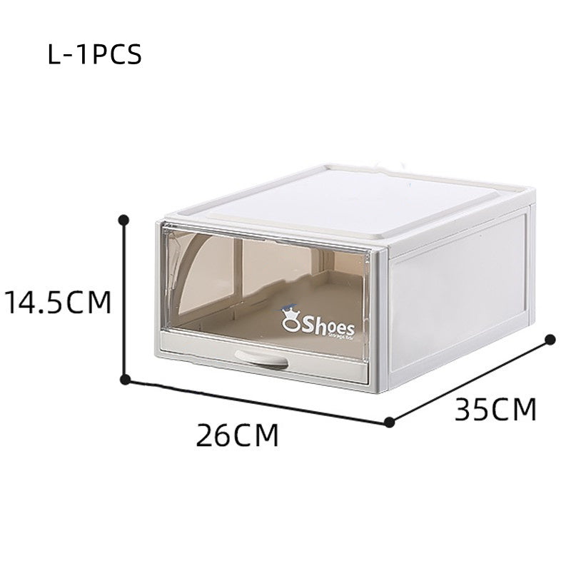 Transparente Box Stapelbares Schubladen-Aufbewahrungsschuhregal