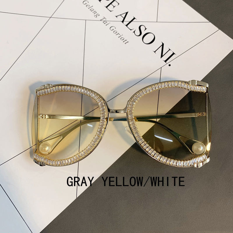 Ladies Fashion Personality Zircon Diamond Sunglasses