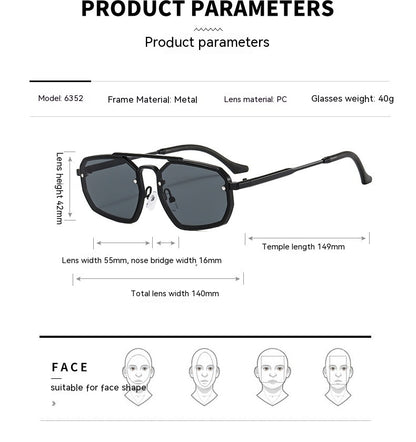 Women's Sunglasses High-grade Irregular Sunglasses To Make Big Face Thin-looked UV-proof Ins Style