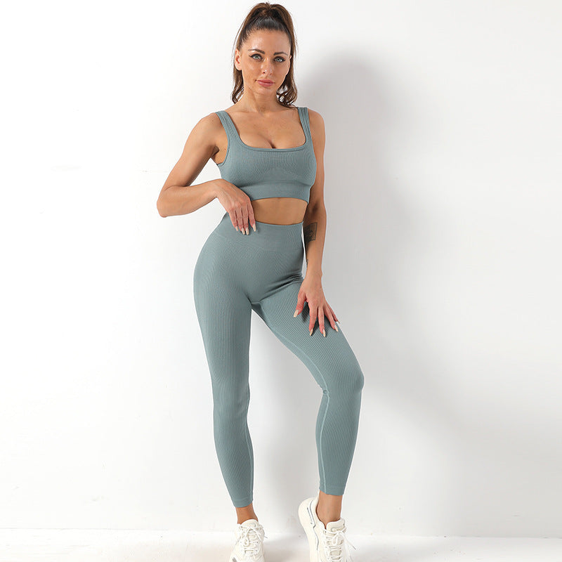 2-teiliges Set mit nahtlosem Yoga-BH und Po-Lifting-Leggings mit hoher Taille für Frauen, Sport-Fitness-Yogahosen, Sportbekleidung, Outfits, Kleidung