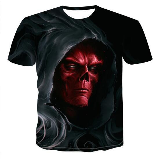 T-shirts pour hommes avec tête de mort T-shirts 3D