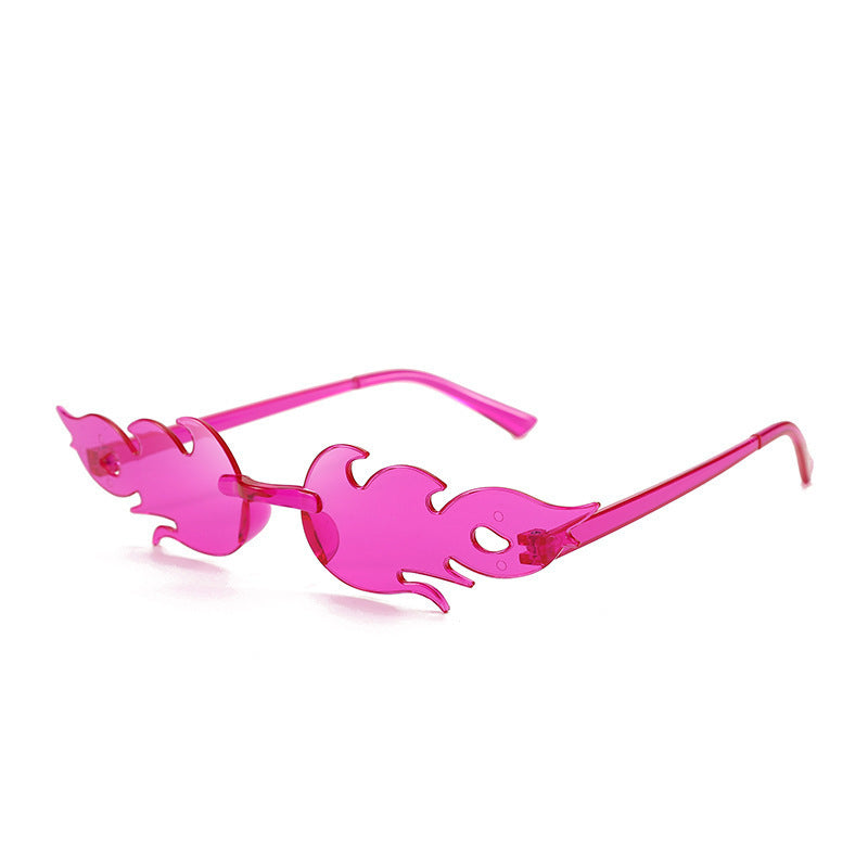 Flame Sunglasses Frameless Personality Colorful