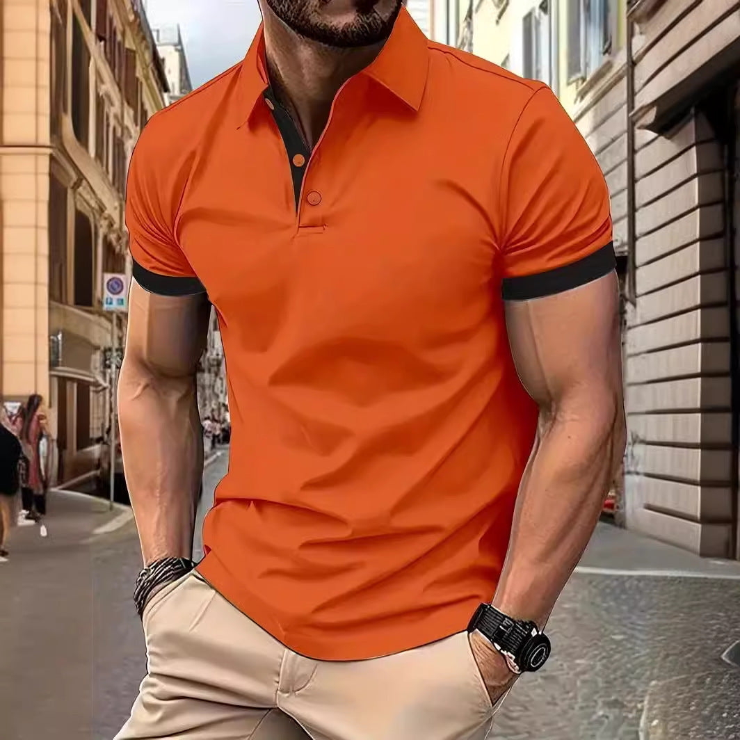 Herren Kurzarm Businesshemd Sommer Casual Poloshirts