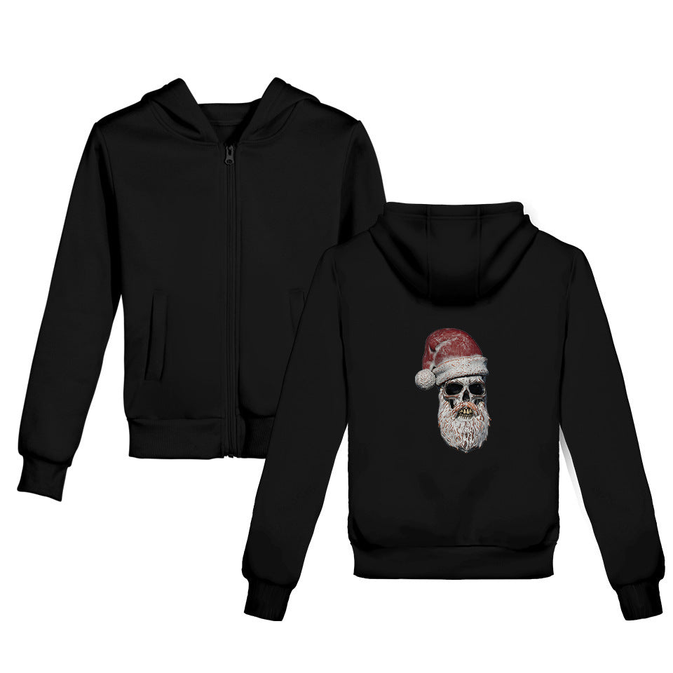 Sweatshirt mit Weihnachtsmann-Motiv und 3D-Totenkopf