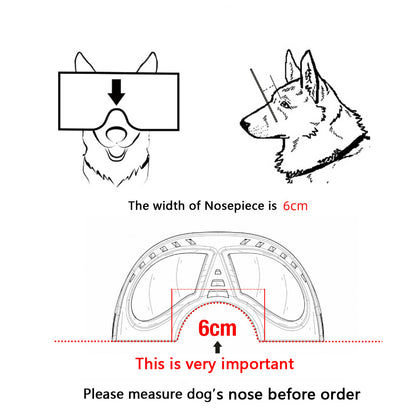 Dog Glasses Waterproof Snow-Proof Pet Goggles Soft Frame Comfortable Sunglasses For German Shepherd Dog