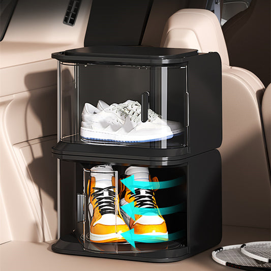 Coffre de voiture en plastique transparent, boîte de rangement pour chaussures de voiture