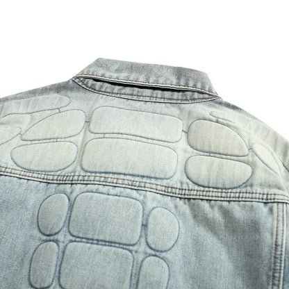 Veste en jean squelette de crâne pour hommes