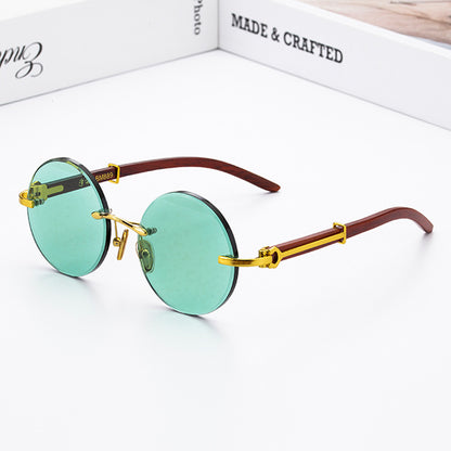 Lucky Dark Green Frameless Trimmed Sunglasses