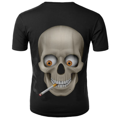 Sportliches, lässiges T-Shirt mit Totenkopf-Print und kurzen Ärmeln