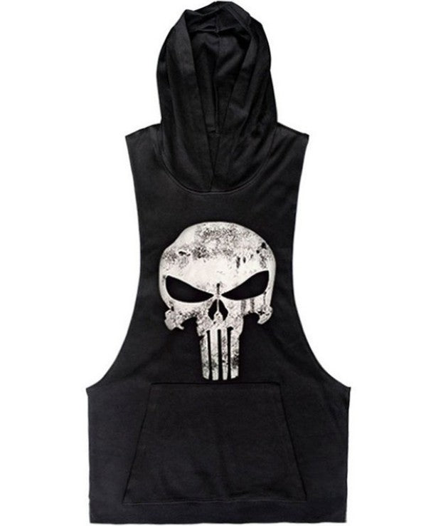 Tanktop mit Totenkopf-Motiv und Kapuze