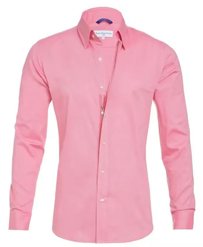 Chemise à manches longues avec fermeture éclair et boutons pour homme