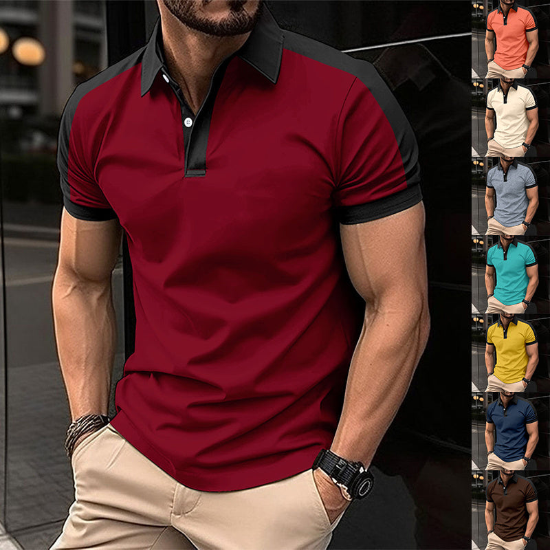 Herren Kurzarm Businesshemd Sommer Casual Poloshirts