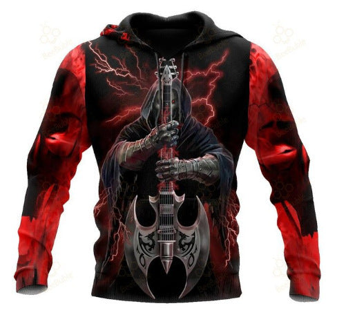 3D Printing Skull Pattern Men's Hoodie