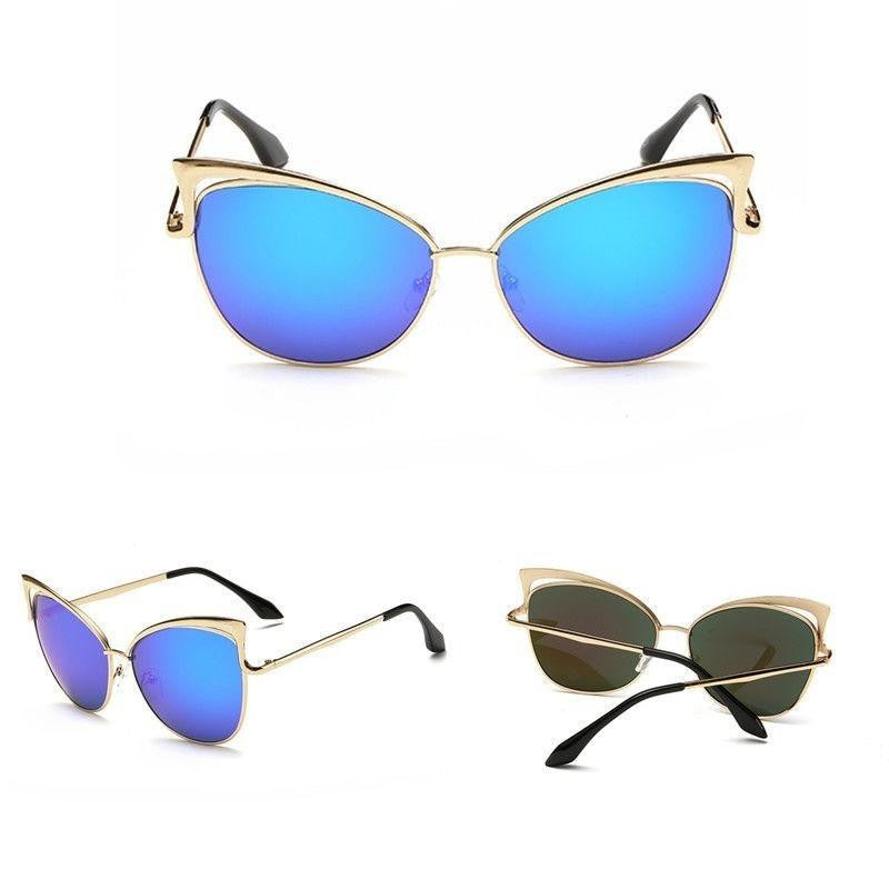 Colorful reflective hollow sunglasses