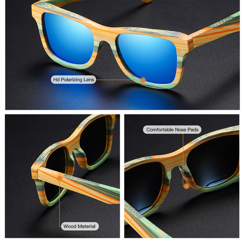 Wooden Fashion Glasses Wooden Polarized Bamboo Sunglasses