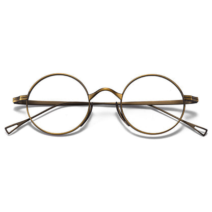 Monture de lunettes ronde vintage en titane pur