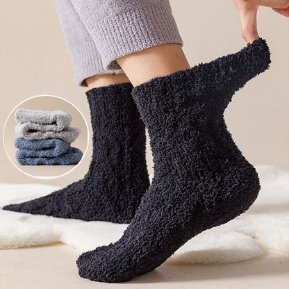 Winter Warm Fuzzy Coral Fleece Socks Women Men Velvet Thickened Home Sleepping Floor Socks