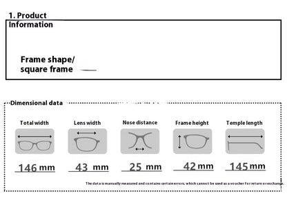 Personalized Strange Square Frame Men's And Women's Fashion Anti-blue Light Myopia Eye Protection Glasses