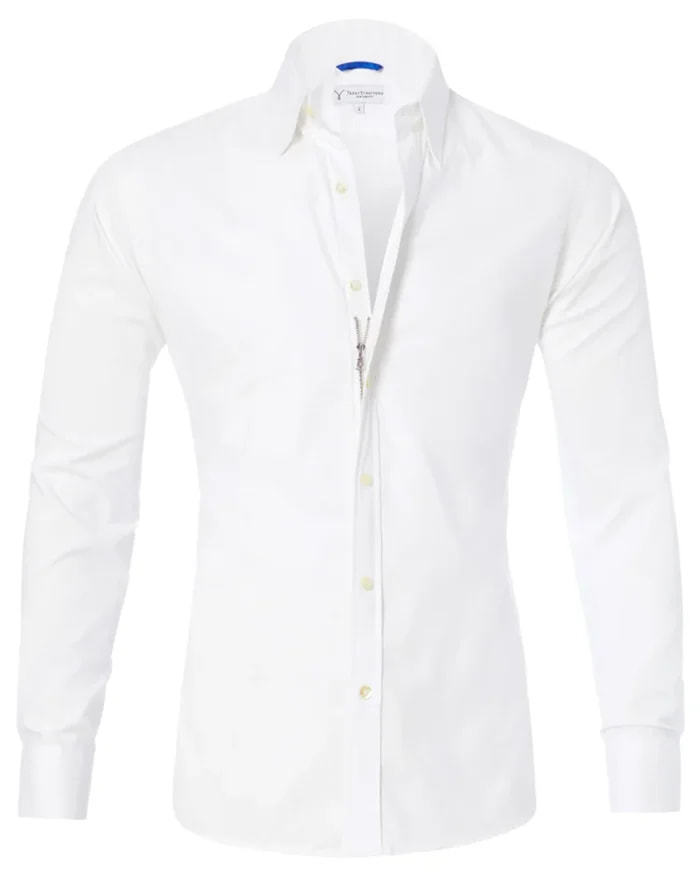 Chemise à manches longues avec fermeture éclair et boutons pour homme