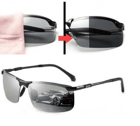 Intelligent color changing polarized driving driving sunglasses