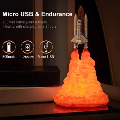 3D Print Rocket Space Shuttle Lamp Night Lamp