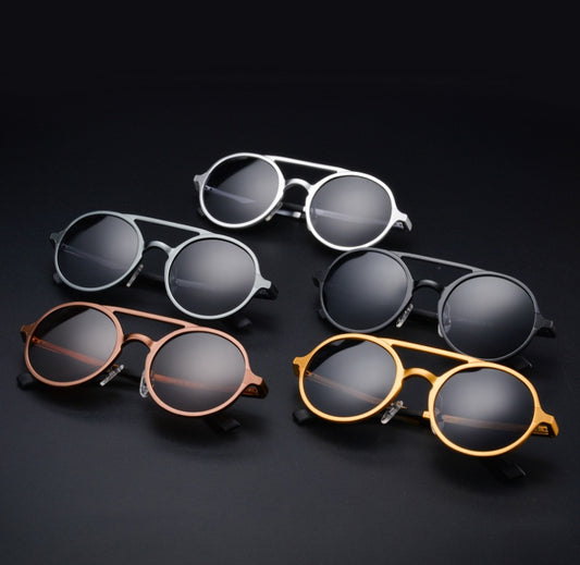 Nouvelles lunettes de soleil polarisées pour hommes Lunettes de soleil à monture ronde vintage Lunettes de soleil à la mode en aluminium et magnésium Lunettes de soleil de conduite