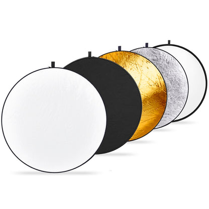 Gold und silber weiß schwarz weiches licht 5 farbe ein klapp reflektor fotografische ausrüstung tragbare schallwand studio füllen licht weiches licht