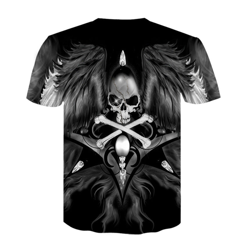 Skull WingsD Digital Printing T-shirt