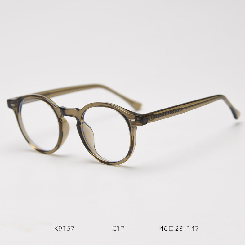 K9157 Japanese And Korean Myopia Glasses Rim Trendy Men's Female Online Influencer Artistic Retro Round Plain Glasses Frame Degrees