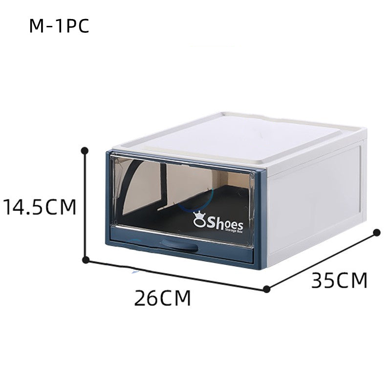 Transparente Box Stapelbares Schubladen-Aufbewahrungsschuhregal