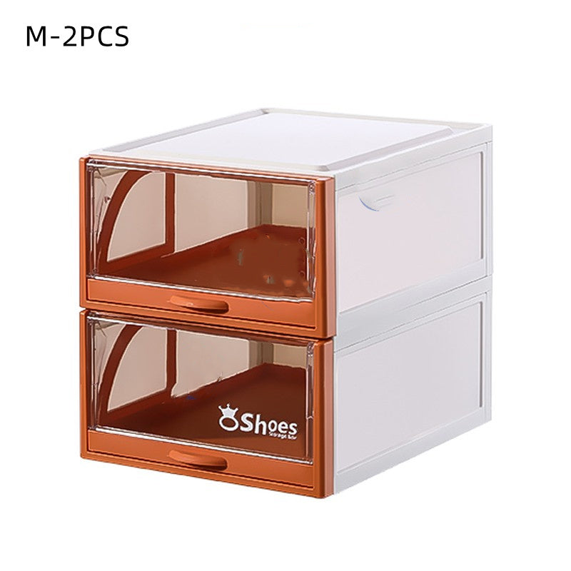 Transparent Box Stackable Drawer Storage Shoe Rack