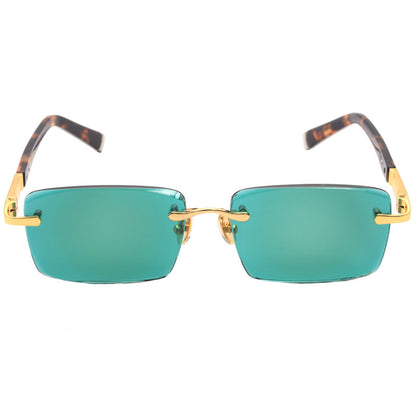 Lucky Dark Green Frameless Trimmed Sunglasses