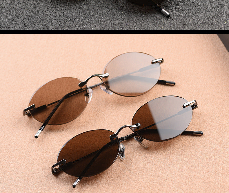 Frameless Oval Style Anti Fatigue Sunglasses