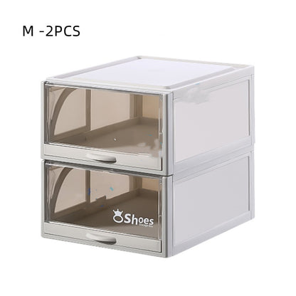 Transparent Box Stackable Drawer Storage Shoe Rack