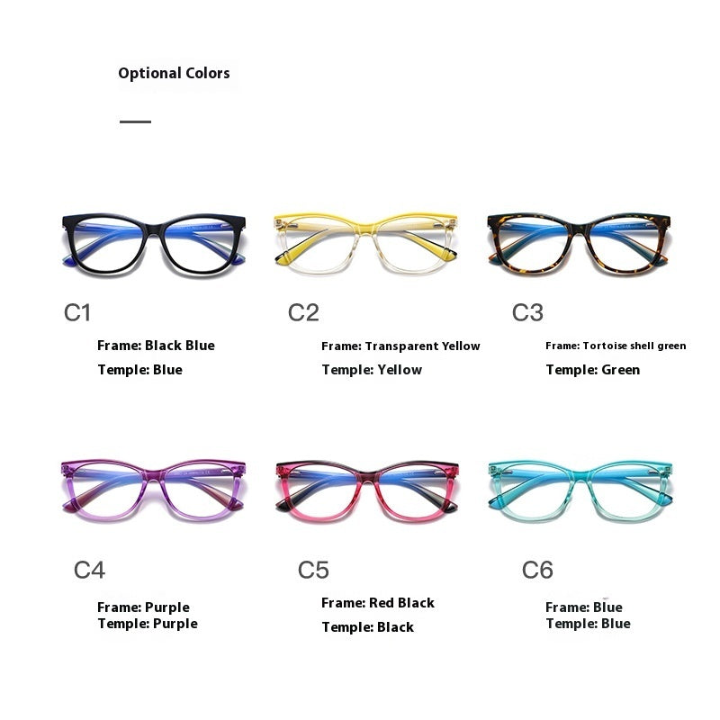 Fashion Colorblock Anti-blue Ray Youth Glasses