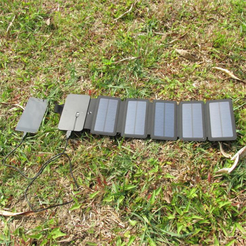 Outdoor-Falt-Solarpanel-Ladegerät, tragbar, 5 V, 2,1 A, USB-Ausgangsgeräte, Camp-Wanderrucksack, Reise-Netzteil für Smartphones