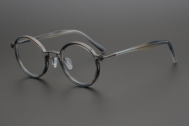 Pure Titanium Retro Handmade Round Frame Tortoiseshell  Myopia Frames